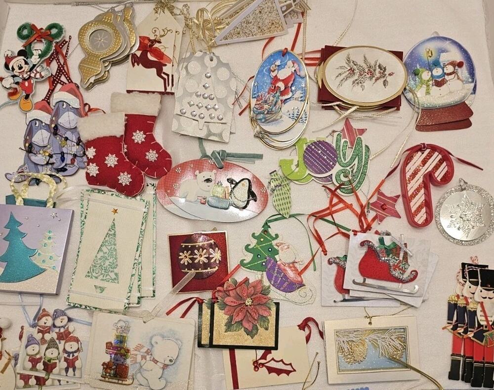 Lot of 66 Christmas Gift Tags 3D PMG Disney, Peanuts Asst'd Sizes &Designs 2000s